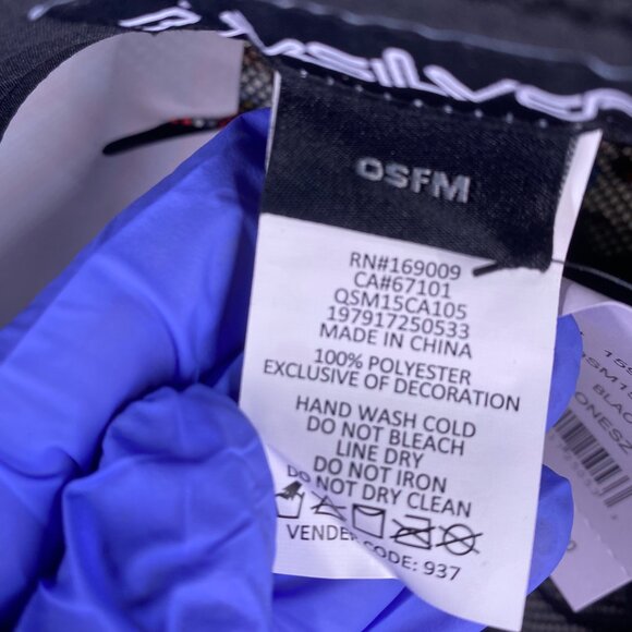 Quicksilver Snapback Mesh Trucker Hat Black New NWT - Picture 7 of 7